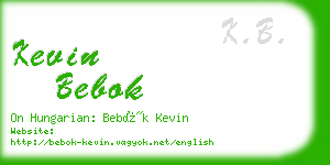 kevin bebok business card